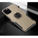 Wholesale iPhone 11 Pro (5.8in) Ring Stand PU Leather Design Case (Gold)
